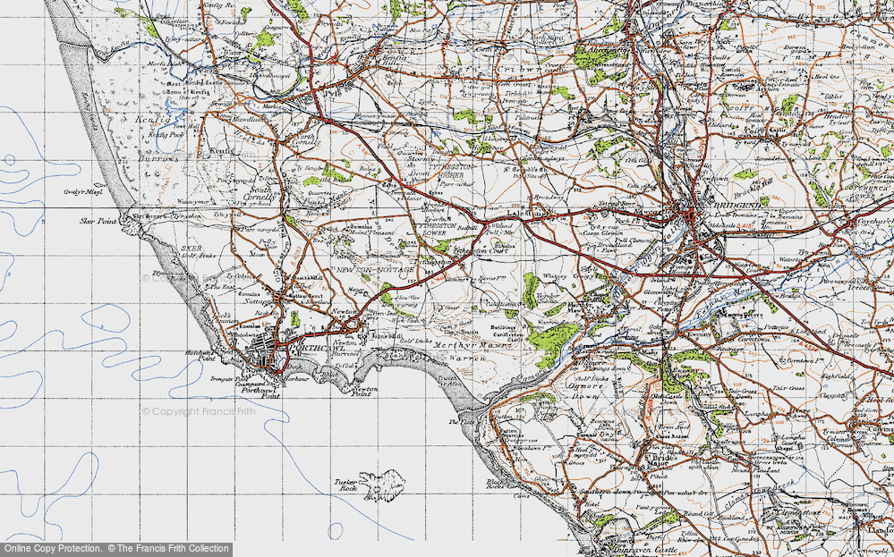 Old Map of Tythegston, 1947 in 1947