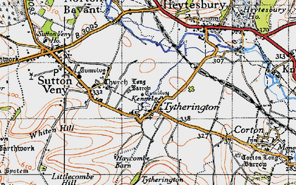 Old map of Tytherington in 1940