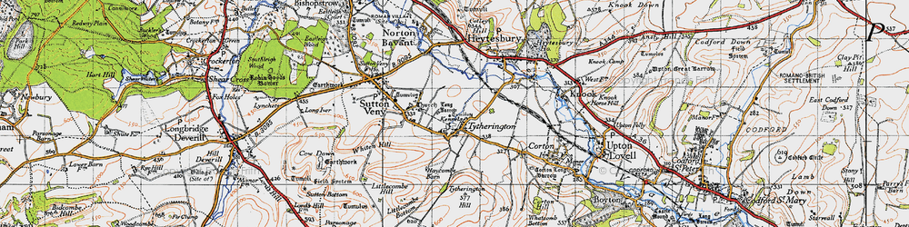 Old map of Tytherington in 1940