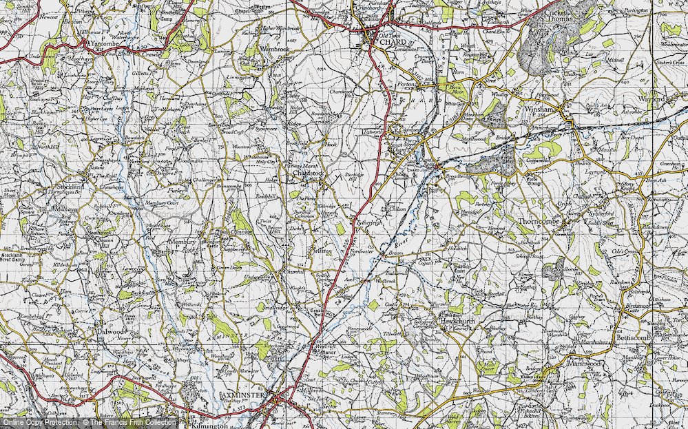 Old Map of Tytherleigh, 1945 in 1945