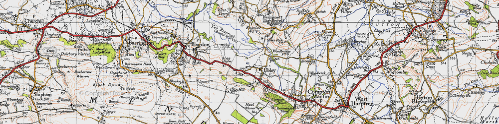 Old map of Ubley in 1946