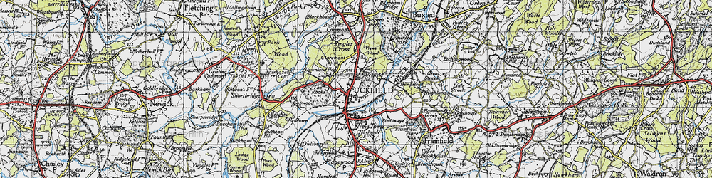Old map of Uckfield in 1940