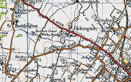 Old map of Uckington in 1946