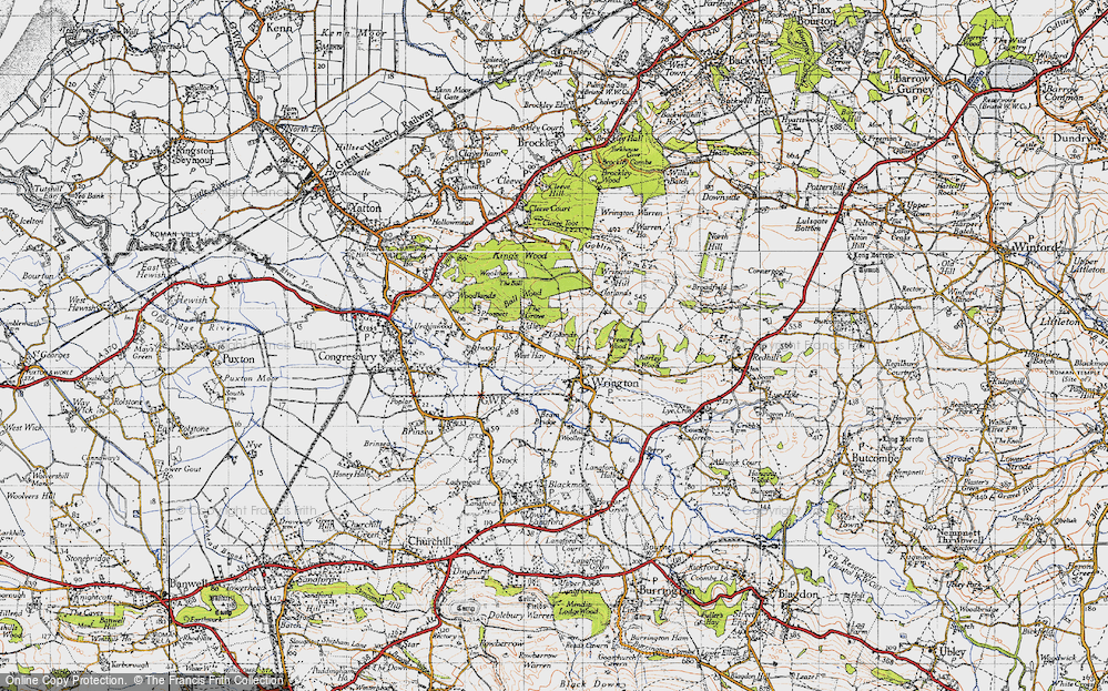 Old Map of Historic Map covering Bracken Hill in 1946