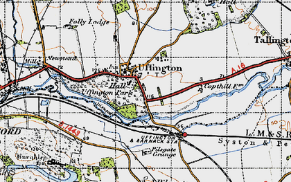 Old map of Uffington in 1946