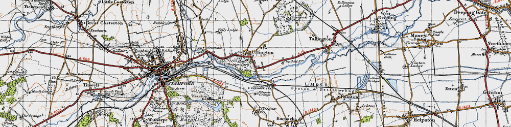 Old map of Burghley Ho in 1946