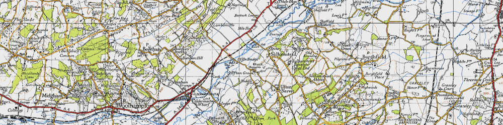 Old map of Ufton Green in 1945