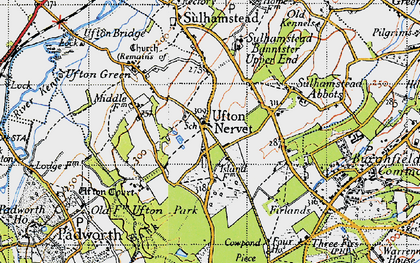 Old map of Ufton Nervet in 1945