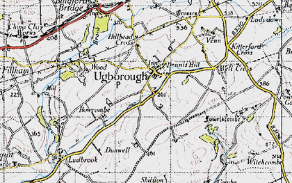 Old map of Ugborough in 1946