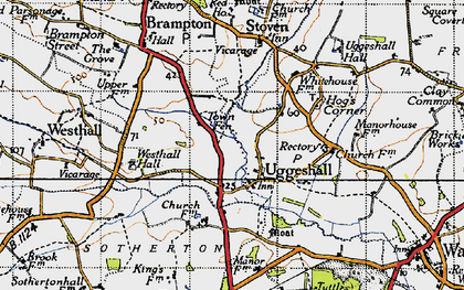 Old map of Uggeshall in 1946