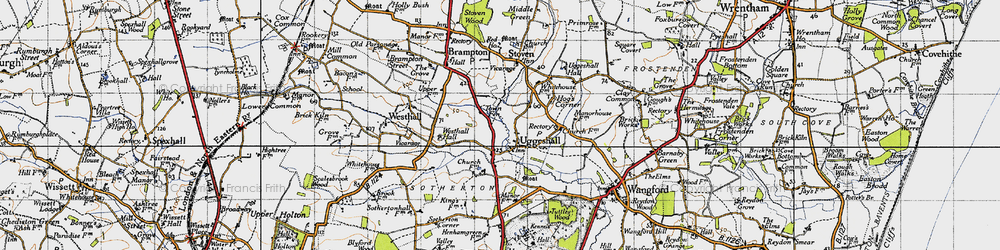 Old map of Uggeshall in 1946