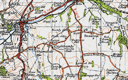 Old map of Ugglebarnby in 1947