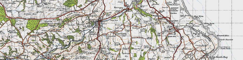 Old map of Ugglebarnby in 1947