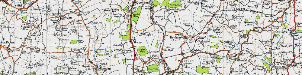 Old map of Ugley in 1946