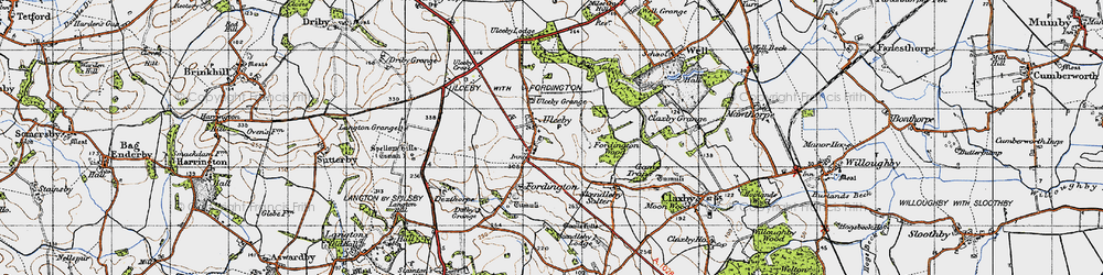 Old map of Ulceby in 1946