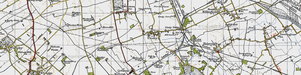 Old map of Ulceby in 1947