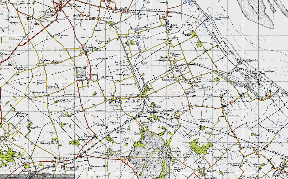 Old Map of Historic Map covering Rye Hill Plantations in 1947