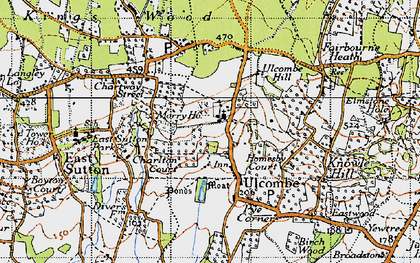 Old map of Ulcombe in 1940