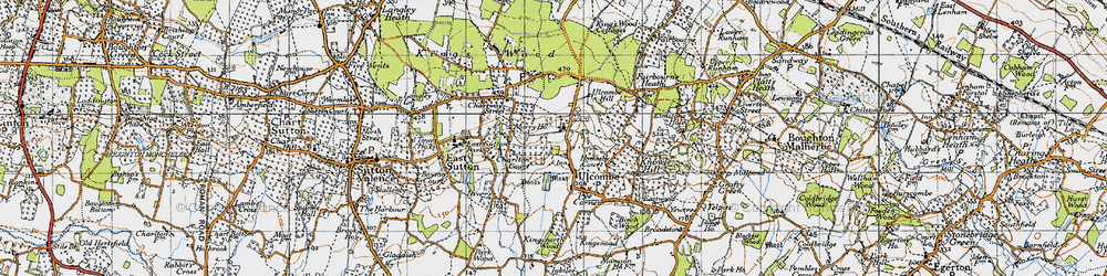Old map of Ulcombe in 1940