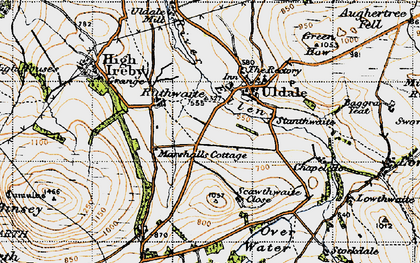 Old map of Uldale in 1947