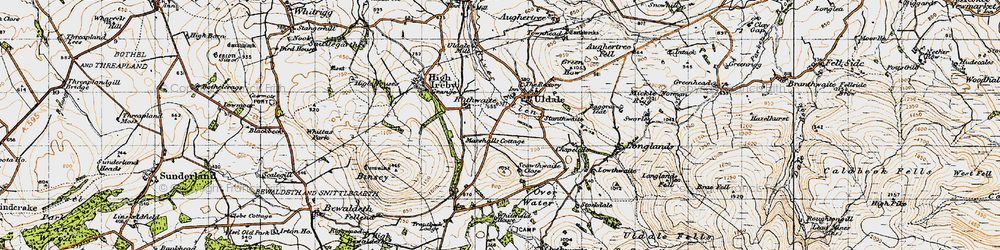 Old map of Uldale in 1947