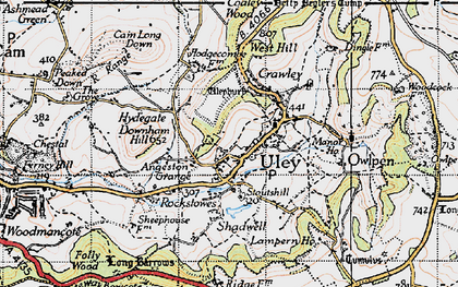 Old map of Angeston Grange in 1946
