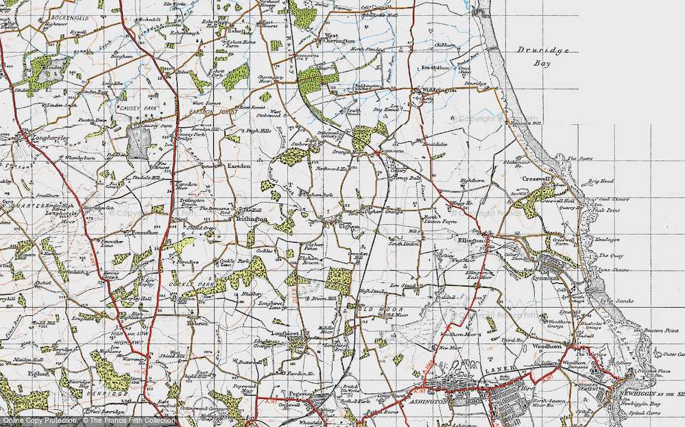 Old Map of Ulgham, 1947 in 1947