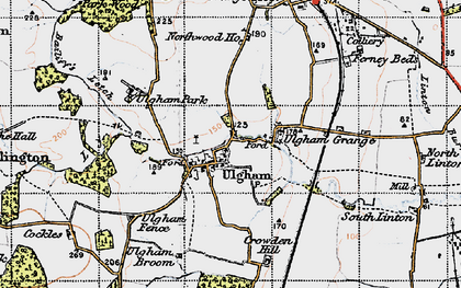 Old map of Ulgham in 1947