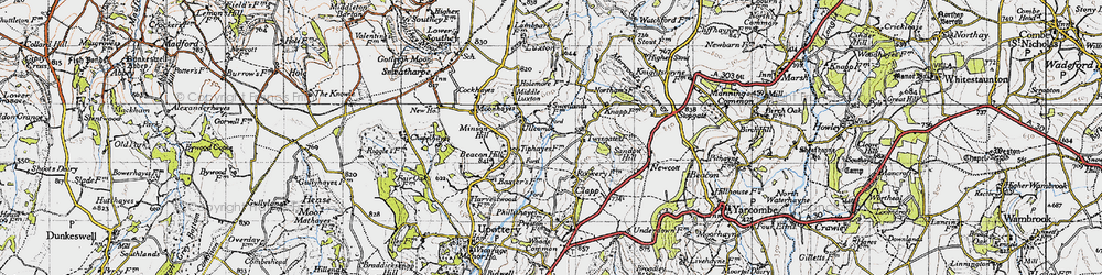 Old map of Ullcombe in 1946