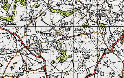 Old map of Ullingswick in 1947