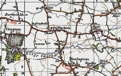 Old map of Ulnes Walton in 1947