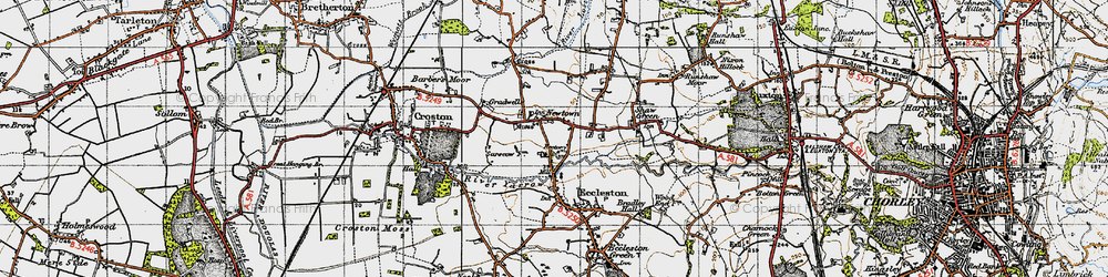 Old map of Ulnes Walton in 1947