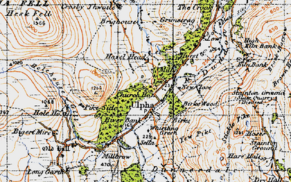 Old map of Bigert Mire in 1947