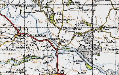 Old map of Ulshaw in 1947