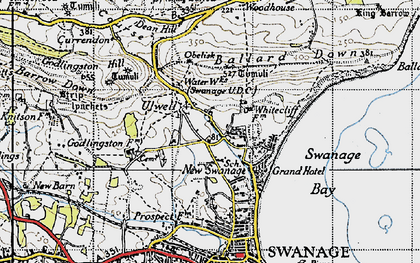 Old map of Ulwell in 1940