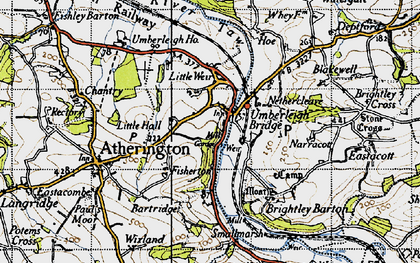 Old map of Umberleigh in 1946