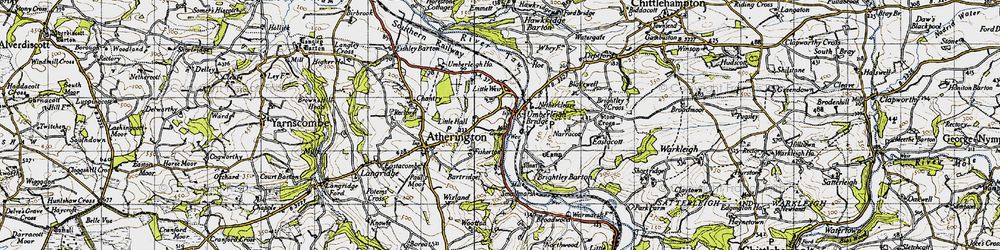 Old map of Umberleigh in 1946