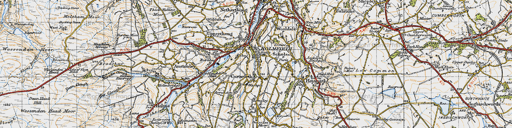 Old map of Under Bank in 1947