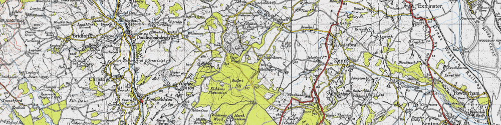 Old map of Buller's Hill in 1946