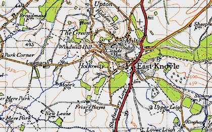 Old map of Underhill in 1945