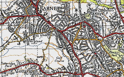 Old map of Underhill in 1946