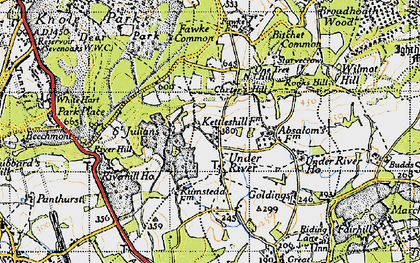 Old map of Underriver in 1946