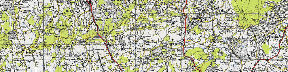 Old map of Underriver Ho in 1946
