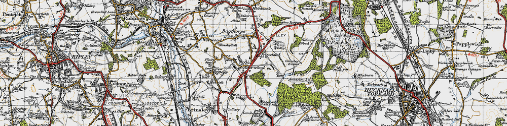 Old map of Underwood in 1946
