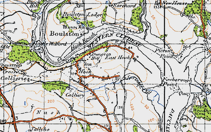 Old map of Underwood in 1946