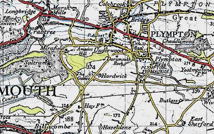 Old map of Underwood in 1946