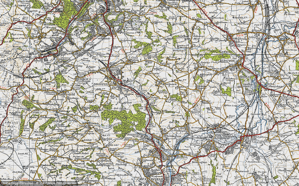 Old Map of Unstone, 1947 in 1947