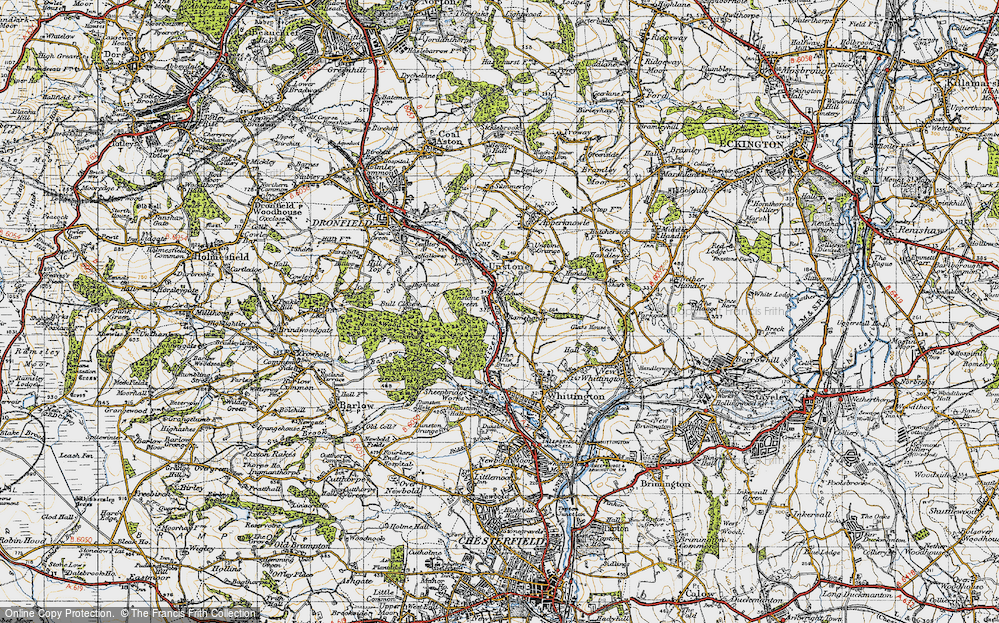 Old Map of Unstone Green, 1947 in 1947