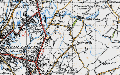 Old map of Unsworth in 1947