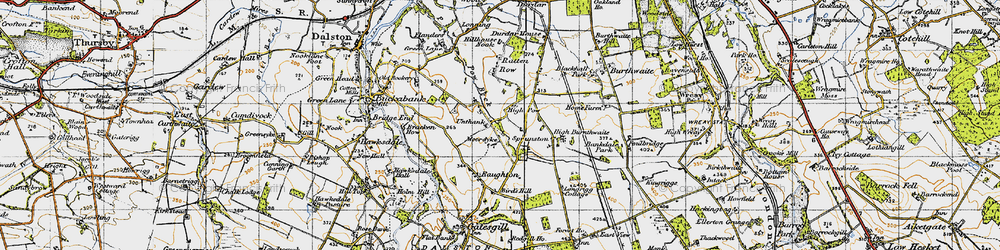 Old map of Unthank in 1947